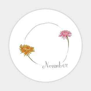 November Flower Months Magnet